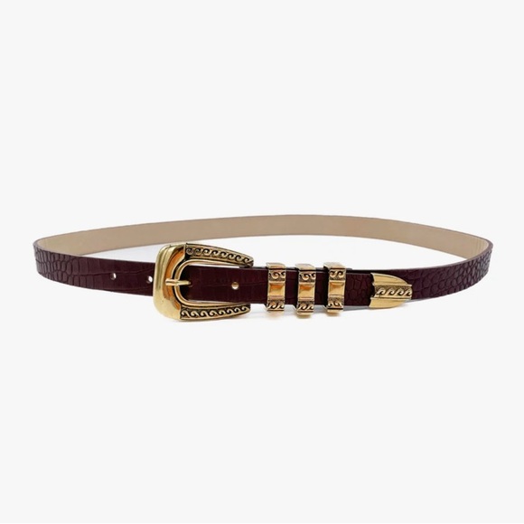 NWOT Streets Ahead The Fay Belt In Cognac & Gold Hardware - Size M - Picture 2 of 12